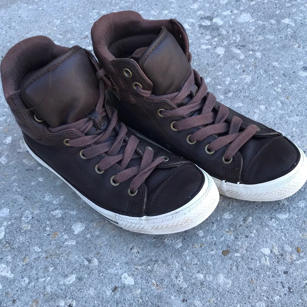 CONVERSE Chuck Taylor Padded Collar High 4 Farben Brown Leather Shoes | …